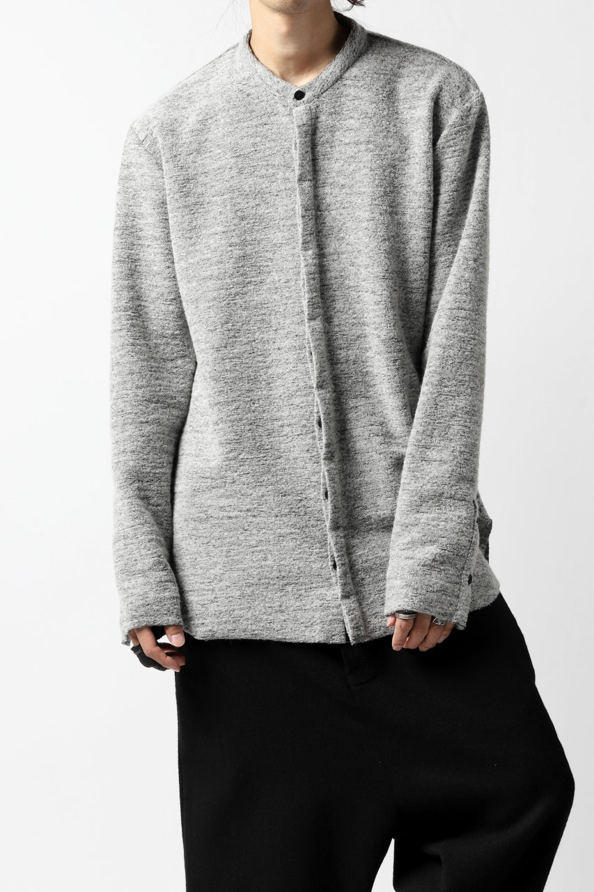 画像をギャラリービューアに読み込む, ierib MINIMAL SHIRT / COMPRESSED PILE KNIT (GREY)