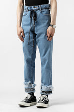 Load image into Gallery viewer, FACETASM CROPPED PRINT DENIM PANTS (INDIGO)