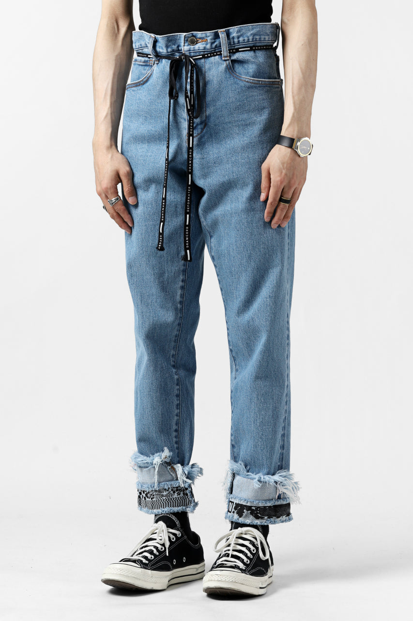 Load image into Gallery viewer, FACETASM CROPPED PRINT DENIM PANTS (INDIGO)