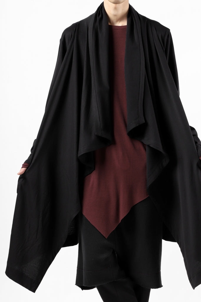 画像をギャラリービューアに読み込む, FIRST AID TO THE INJURED THEODOR DRAPE CARDIGAN / SINGLE JERSEY (BLACK)