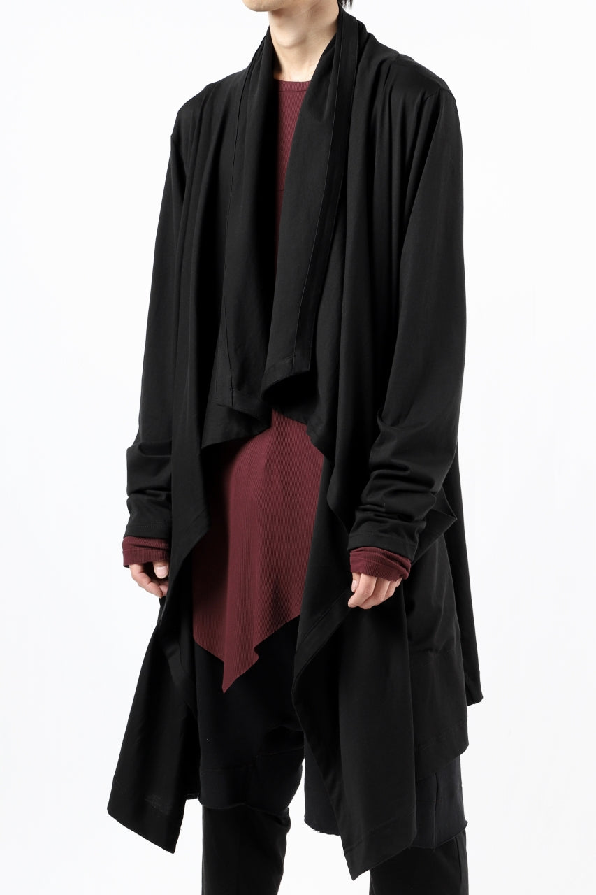 画像をギャラリービューアに読み込む, FIRST AID TO THE INJURED THEODOR DRAPE CARDIGAN / SINGLE JERSEY (BLACK)