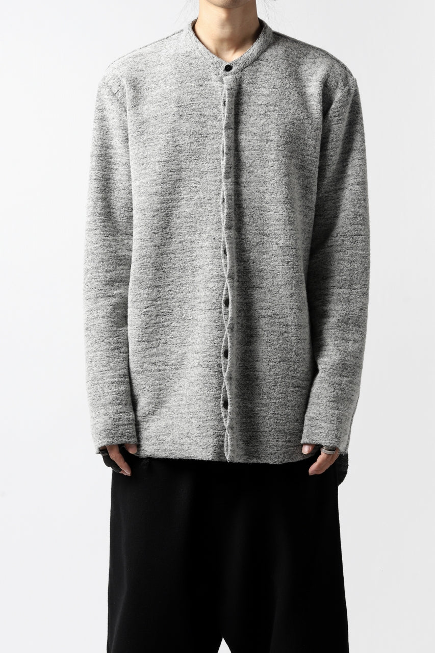 画像をギャラリービューアに読み込む, ierib MINIMAL SHIRT / COMPRESSED PILE KNIT (GREY)