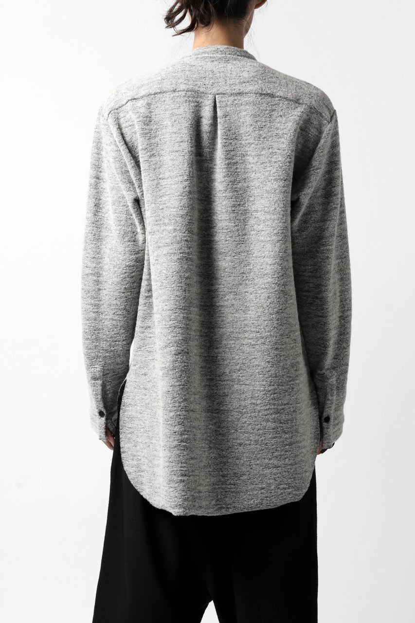 画像をギャラリービューアに読み込む, ierib MINIMAL SHIRT / COMPRESSED PILE KNIT (GREY)