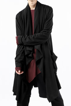 画像をギャラリービューアに読み込む, FIRST AID TO THE INJURED THEODOR DRAPE CARDIGAN / SINGLE JERSEY (BLACK)