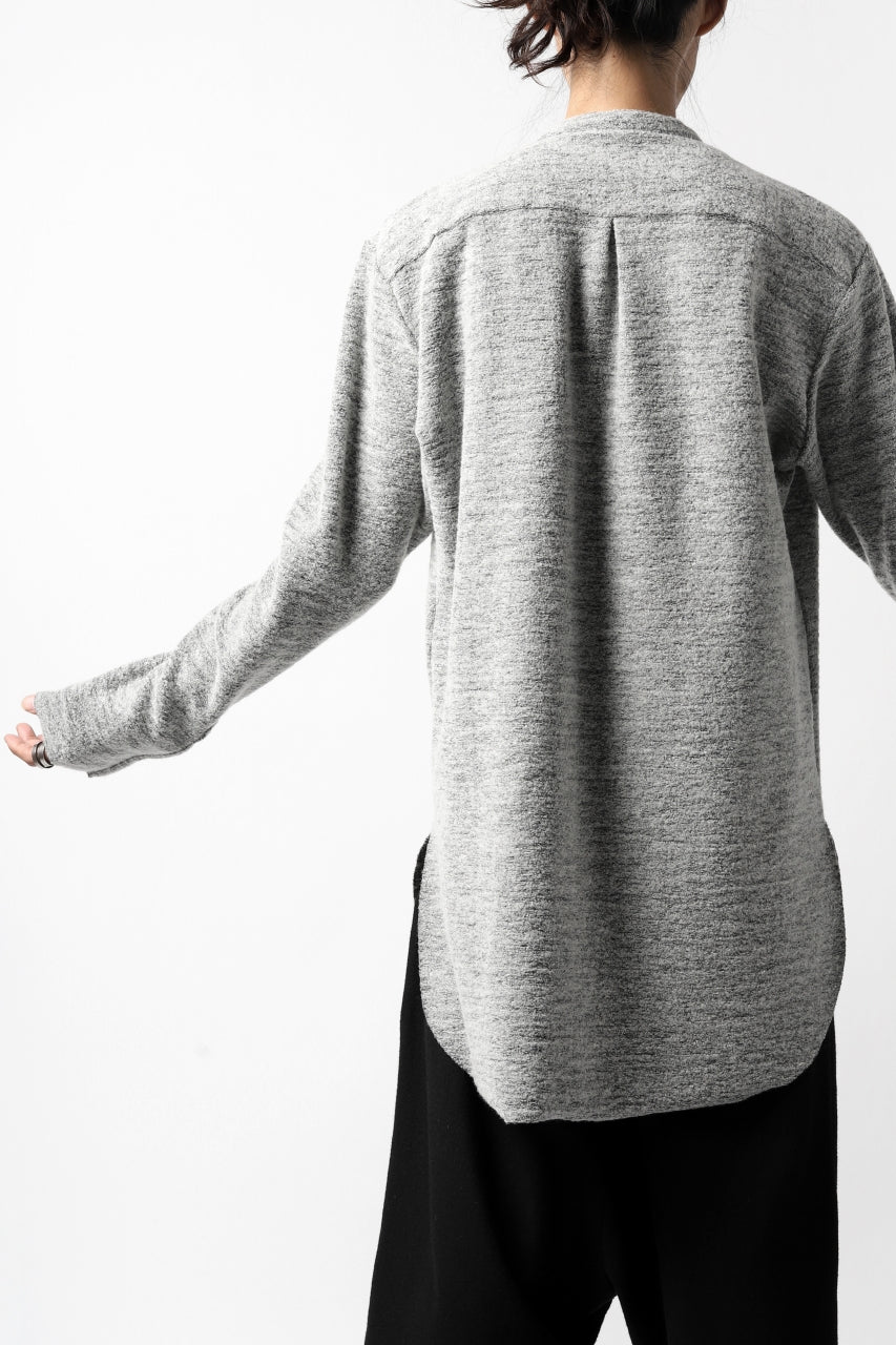 画像をギャラリービューアに読み込む, ierib MINIMAL SHIRT / COMPRESSED PILE KNIT (GREY)