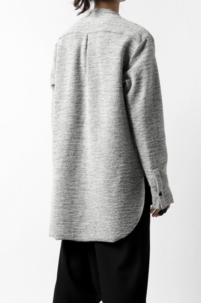 画像をギャラリービューアに読み込む, ierib MINIMAL SHIRT / COMPRESSED PILE KNIT (GREY)