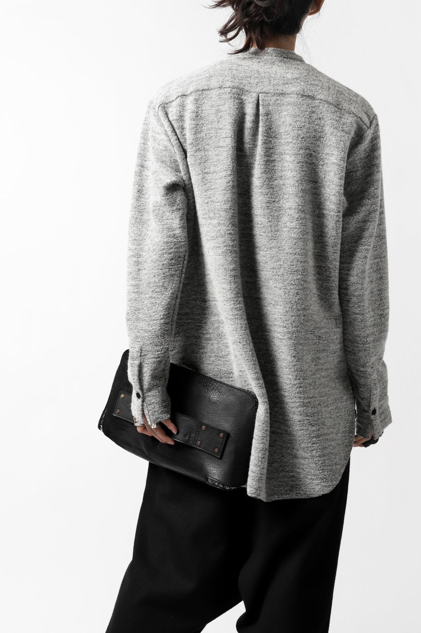 画像をギャラリービューアに読み込む, ierib MINIMAL SHIRT / COMPRESSED PILE KNIT (GREY)