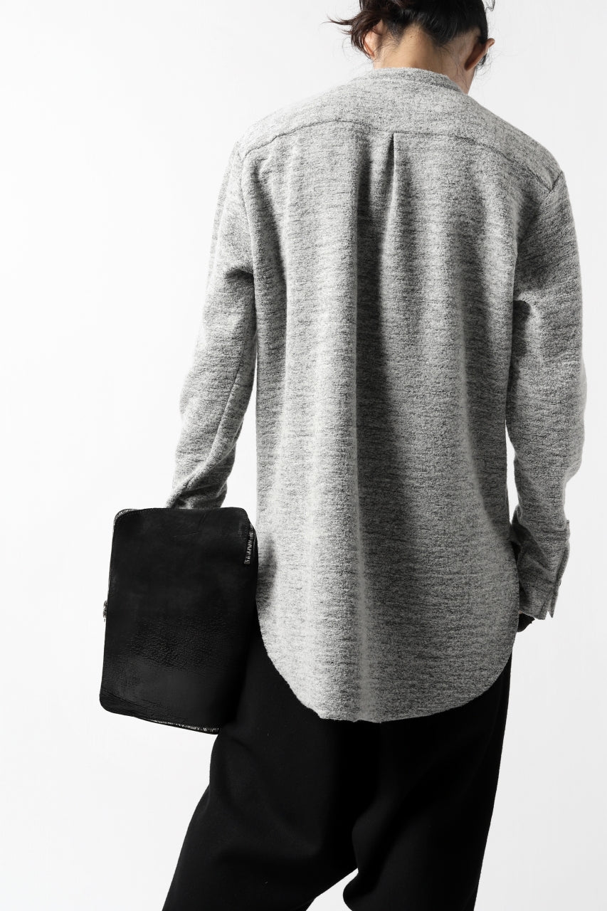 画像をギャラリービューアに読み込む, ierib MINIMAL SHIRT / COMPRESSED PILE KNIT (GREY)