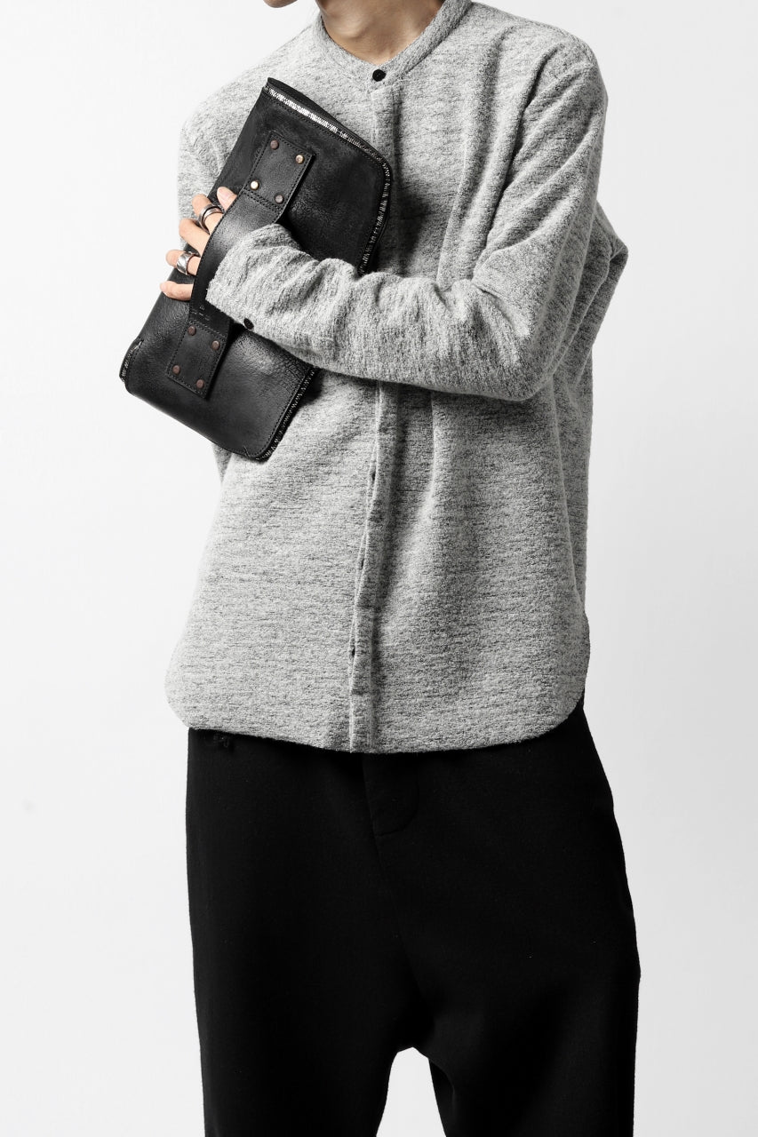 画像をギャラリービューアに読み込む, ierib MINIMAL SHIRT / COMPRESSED PILE KNIT (GREY)