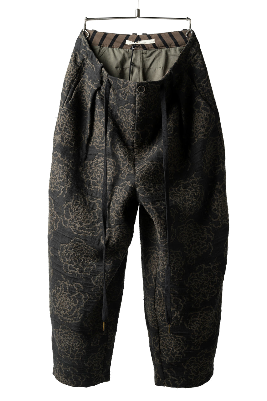 画像をギャラリービューアに読み込む, Aleksandr Manamis Loose Cropped Pant  / Jacquard (BLACK BROWN)