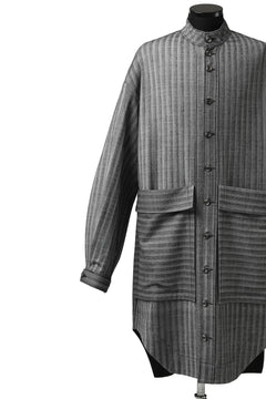 画像をギャラリービューアに読み込む, SOSNOVSKA exclusive FLYING DOWN SHIRT COAT (GREY STRIPE)