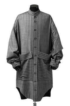 画像をギャラリービューアに読み込む, SOSNOVSKA exclusive FLYING DOWN SHIRT COAT (GREY STRIPE)
