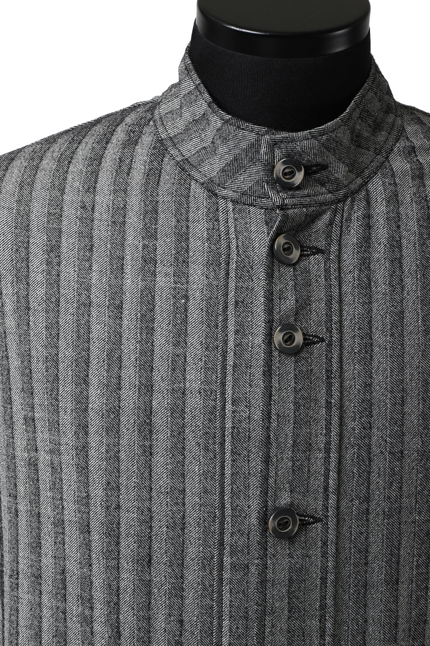画像をギャラリービューアに読み込む, SOSNOVSKA exclusive FLYING DOWN SHIRT COAT (GREY STRIPE)