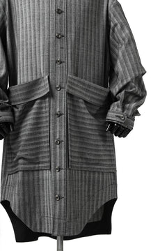 画像をギャラリービューアに読み込む, SOSNOVSKA exclusive FLYING DOWN SHIRT COAT (GREY STRIPE)