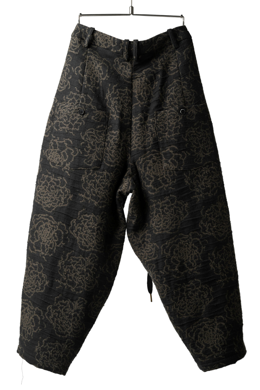 画像をギャラリービューアに読み込む, Aleksandr Manamis Loose Cropped Pant  / Jacquard (BLACK BROWN)
