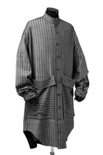 画像をギャラリービューアに読み込む, SOSNOVSKA exclusive FLYING DOWN SHIRT COAT (GREY STRIPE)