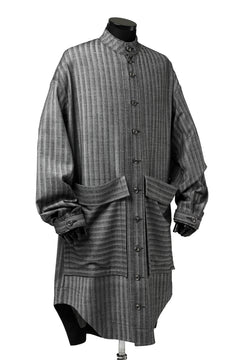 画像をギャラリービューアに読み込む, SOSNOVSKA exclusive FLYING DOWN SHIRT COAT (GREY STRIPE)