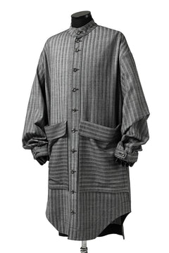 画像をギャラリービューアに読み込む, SOSNOVSKA exclusive FLYING DOWN SHIRT COAT (GREY STRIPE)