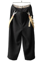 画像をギャラリービューアに読み込む, Aleksandr Manamis Slit Cropped Pant with Suspender (BLACK)