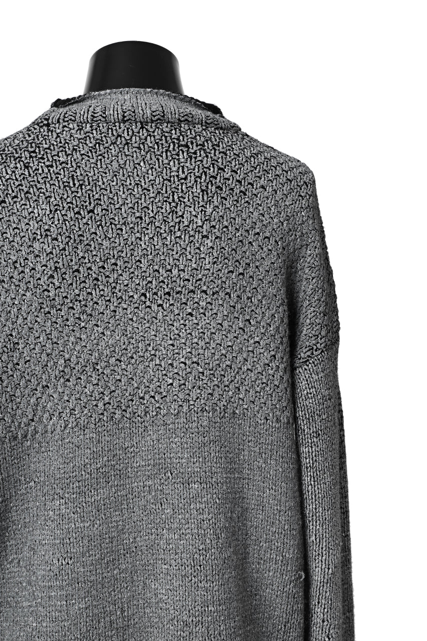 画像をギャラリービューアに読み込む, ISAMU KATAYAMA BACKLASH LOOSEY KNIT PULLOVER / PIGMENT PRINTED (BLACK)
