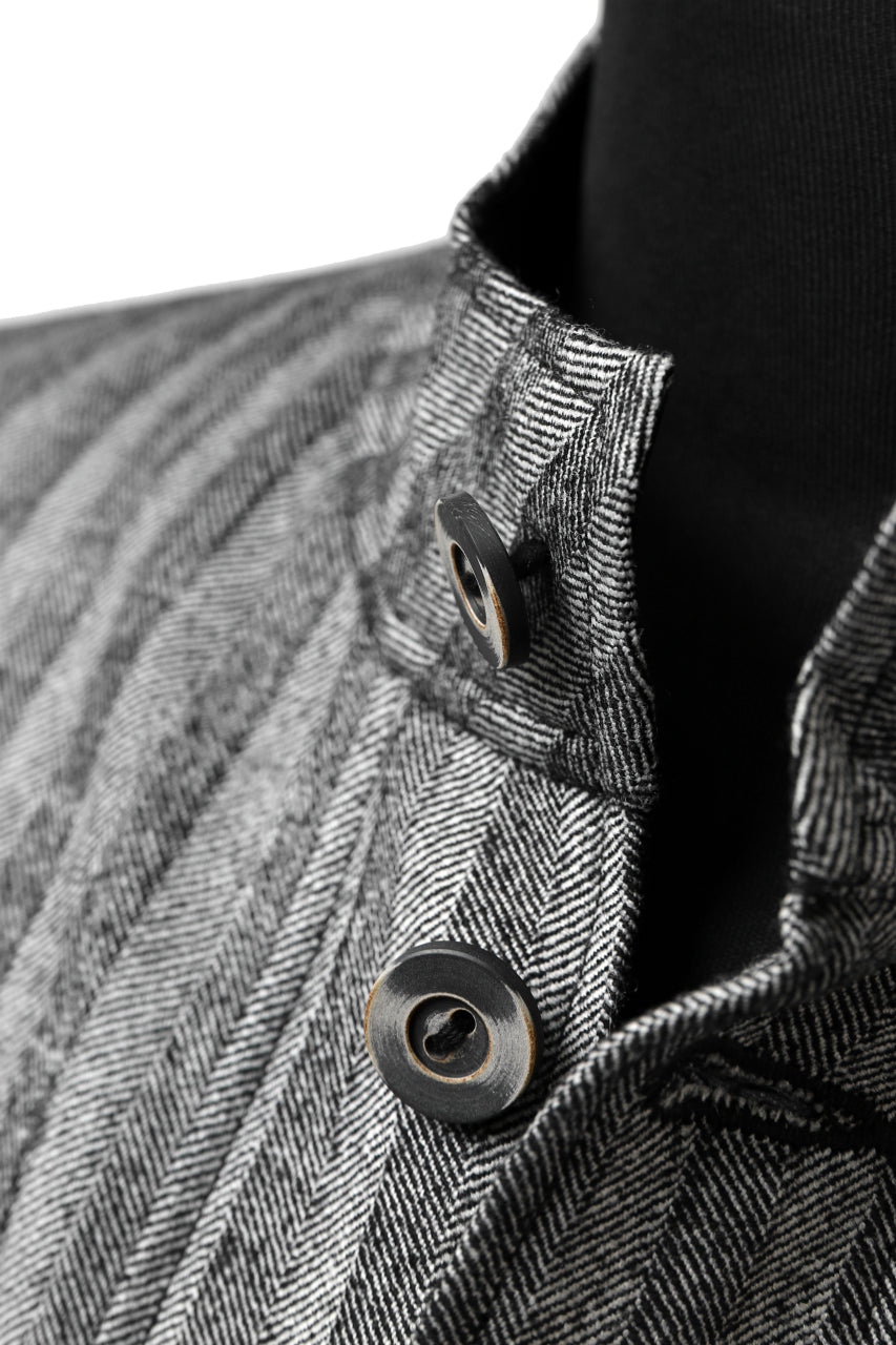 画像をギャラリービューアに読み込む, SOSNOVSKA exclusive FLYING DOWN SHIRT COAT (GREY STRIPE)