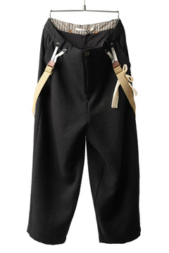 画像をギャラリービューアに読み込む, Aleksandr Manamis Slit Cropped Pant with Suspender (BLACK)