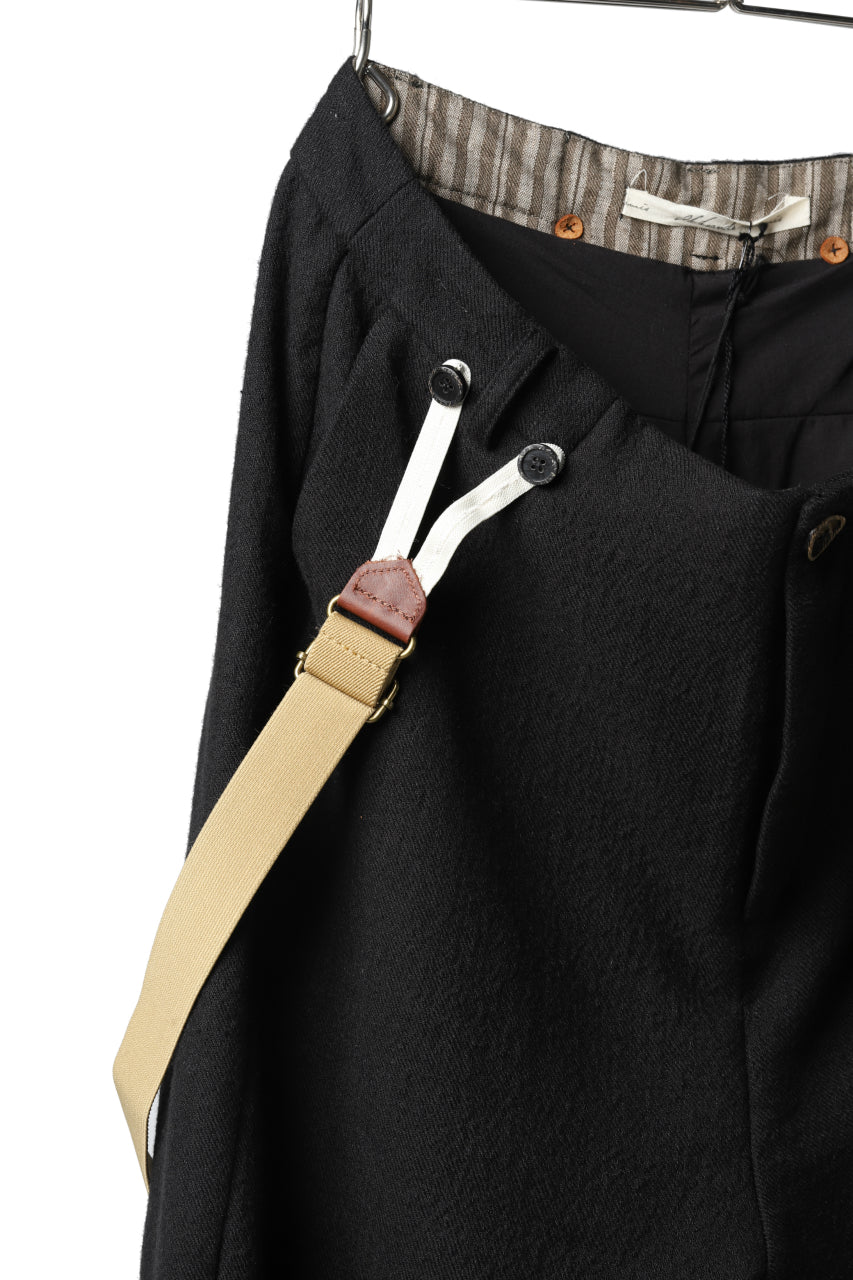 画像をギャラリービューアに読み込む, Aleksandr Manamis Slit Cropped Pant with Suspender (BLACK)