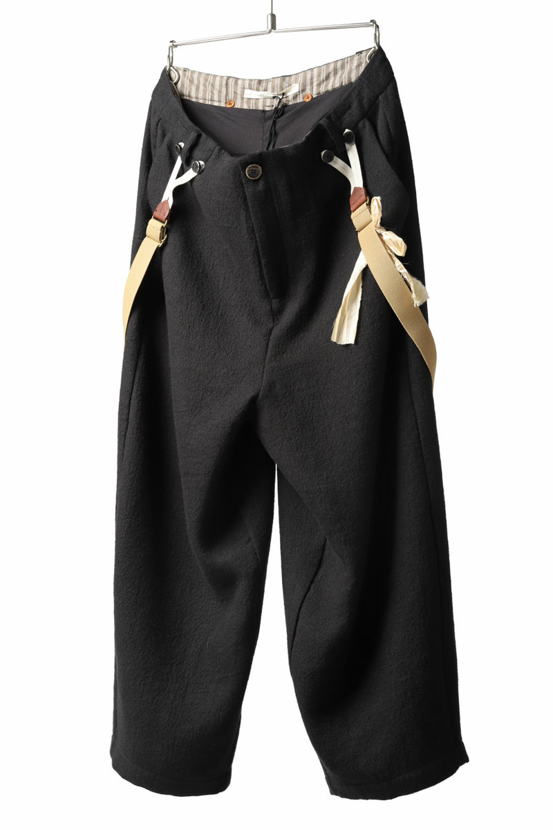 Aleksandr Manamis Slit Cropped Pant with Suspender / Blackの商品