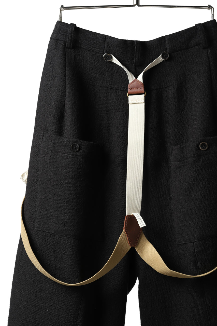画像をギャラリービューアに読み込む, Aleksandr Manamis Slit Cropped Pant with Suspender (BLACK)