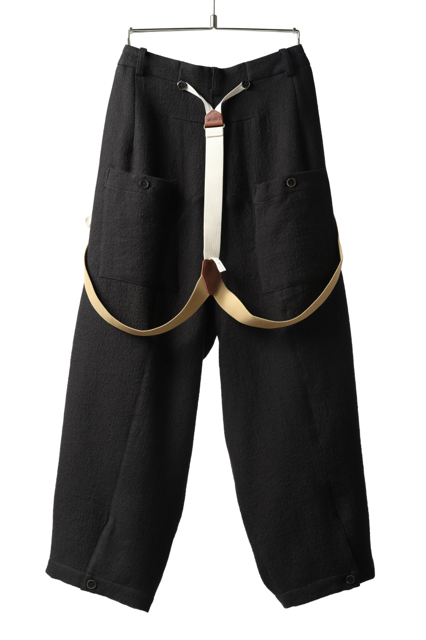 画像をギャラリービューアに読み込む, Aleksandr Manamis Slit Cropped Pant with Suspender (BLACK)
