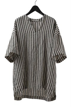 画像をギャラリービューアに読み込む, _vital exclusive minimal tunica tops / vintage farmers stripe linen (BLACK x BEIGE)