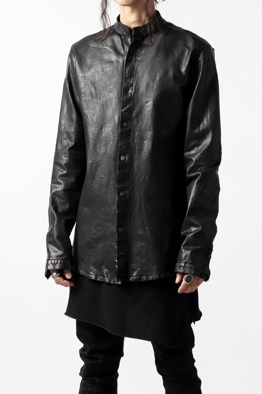 Load image into Gallery viewer, ISAMU KATAYAMA BACKLASH exclusive LEATHER SHIRT / ITALY SHOULDER 0.6mm (BLACK)