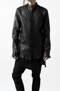 Load image into Gallery viewer, ISAMU KATAYAMA BACKLASH exclusive LEATHER SHIRT / ITALY SHOULDER 0.6mm (BLACK)