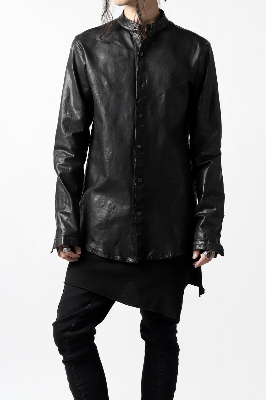 Load image into Gallery viewer, ISAMU KATAYAMA BACKLASH exclusive LEATHER SHIRT / ITALY SHOULDER 0.6mm (BLACK)