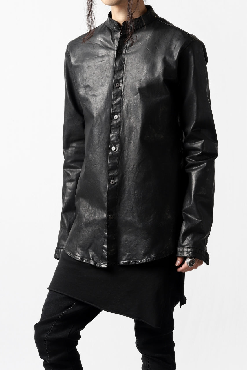 Load image into Gallery viewer, ISAMU KATAYAMA BACKLASH exclusive LEATHER SHIRT / ITALY SHOULDER 0.6mm (BLACK)