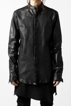Load image into Gallery viewer, ISAMU KATAYAMA BACKLASH exclusive LEATHER SHIRT / ITALY SHOULDER 0.6mm (BLACK)