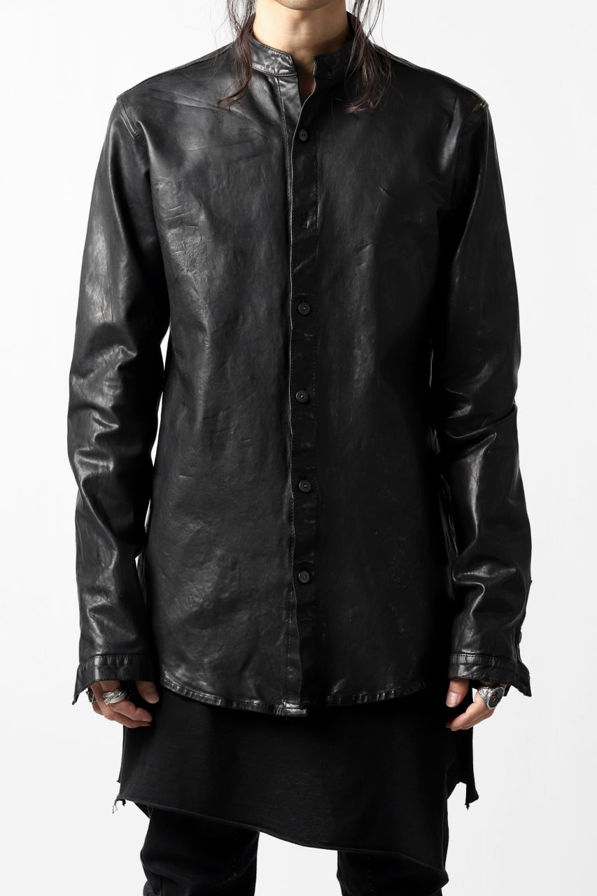 Load image into Gallery viewer, ISAMU KATAYAMA BACKLASH exclusive LEATHER SHIRT / ITALY SHOULDER 0.6mm (BLACK)