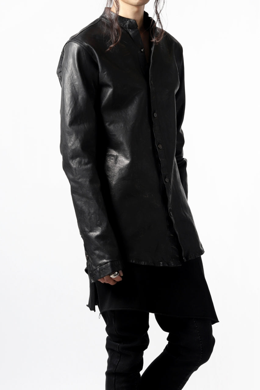 Load image into Gallery viewer, ISAMU KATAYAMA BACKLASH exclusive LEATHER SHIRT / ITALY SHOULDER 0.6mm (BLACK)