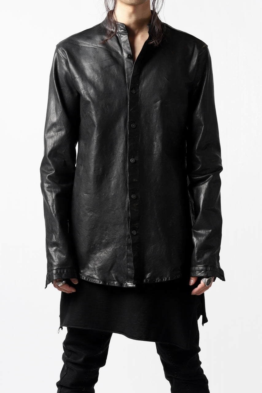 Load image into Gallery viewer, ISAMU KATAYAMA BACKLASH exclusive LEATHER SHIRT / ITALY SHOULDER 0.6mm (BLACK)
