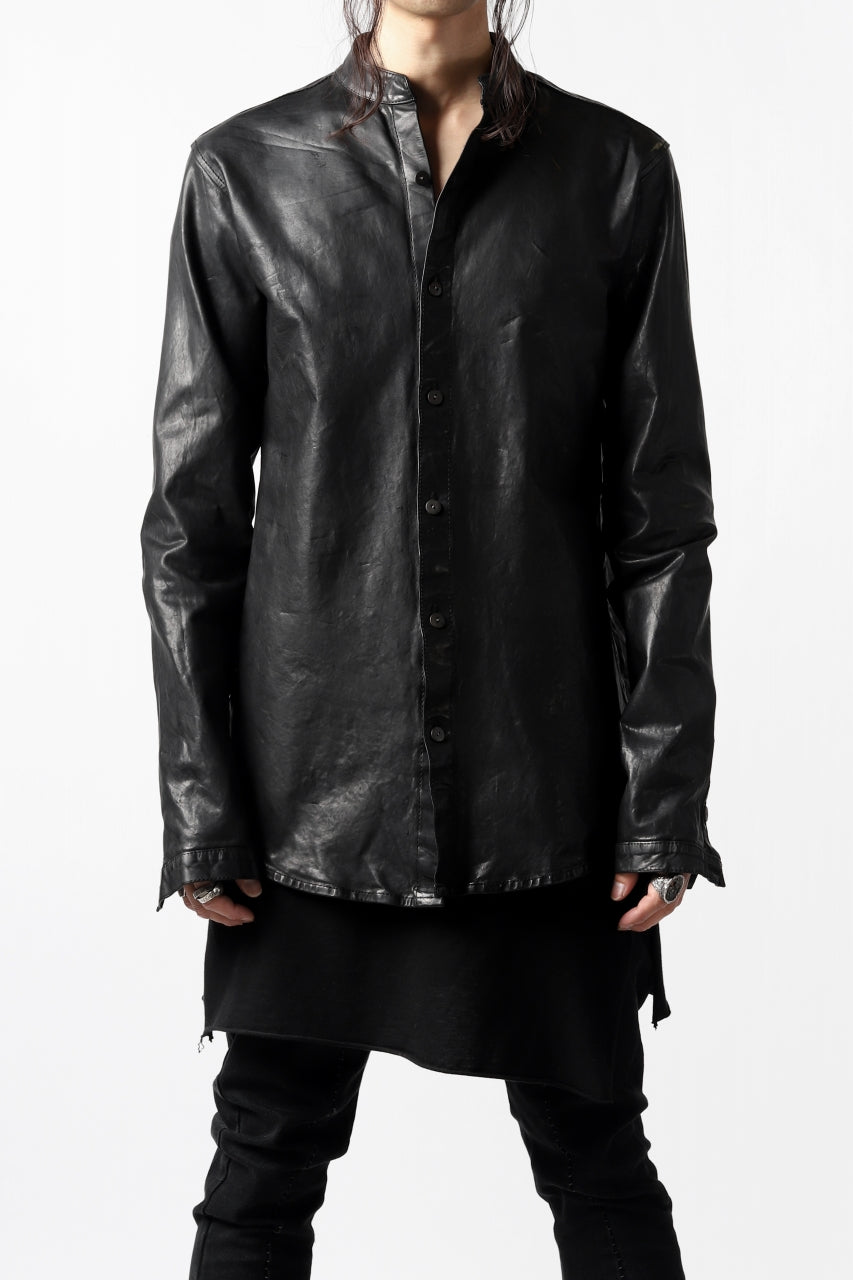 Load image into Gallery viewer, ISAMU KATAYAMA BACKLASH exclusive LEATHER SHIRT / ITALY SHOULDER 0.6mm (BLACK)