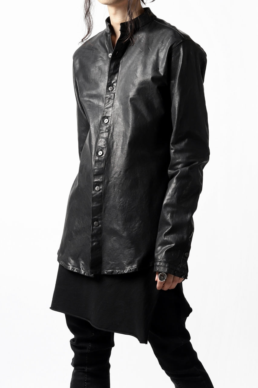 Load image into Gallery viewer, ISAMU KATAYAMA BACKLASH exclusive LEATHER SHIRT / ITALY SHOULDER 0.6mm (BLACK)