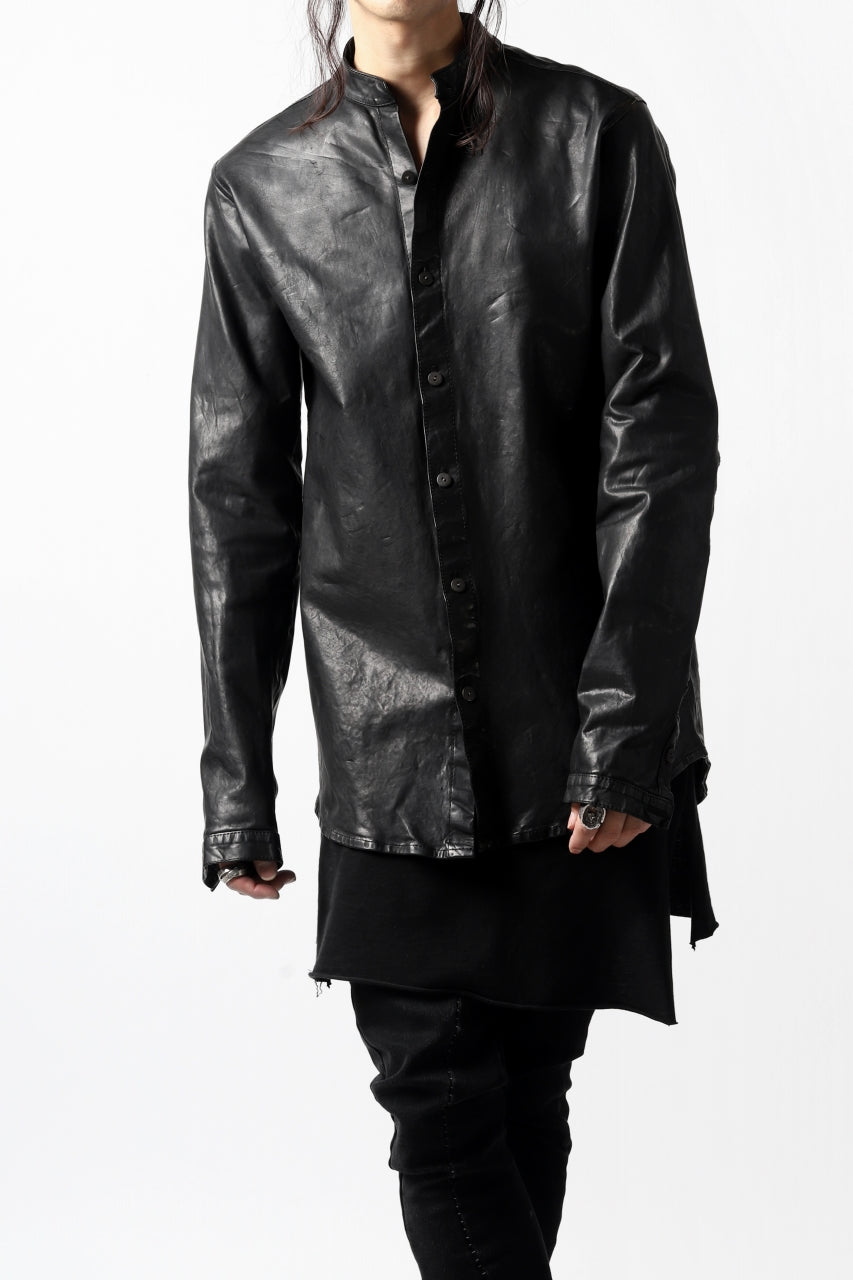 Load image into Gallery viewer, ISAMU KATAYAMA BACKLASH exclusive LEATHER SHIRT / ITALY SHOULDER 0.6mm (BLACK)