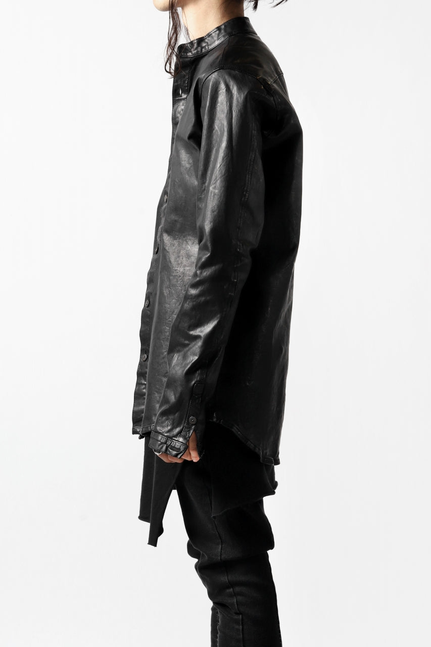 Load image into Gallery viewer, ISAMU KATAYAMA BACKLASH exclusive LEATHER SHIRT / ITALY SHOULDER 0.6mm (BLACK)