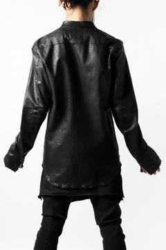 Load image into Gallery viewer, ISAMU KATAYAMA BACKLASH exclusive LEATHER SHIRT / ITALY SHOULDER 0.6mm (BLACK)