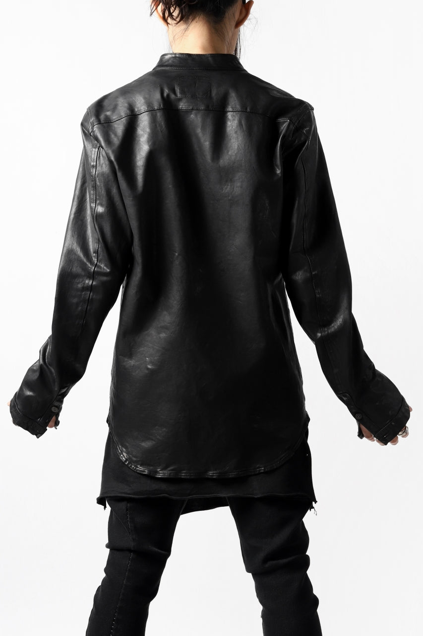 Load image into Gallery viewer, ISAMU KATAYAMA BACKLASH exclusive LEATHER SHIRT / ITALY SHOULDER 0.6mm (BLACK)