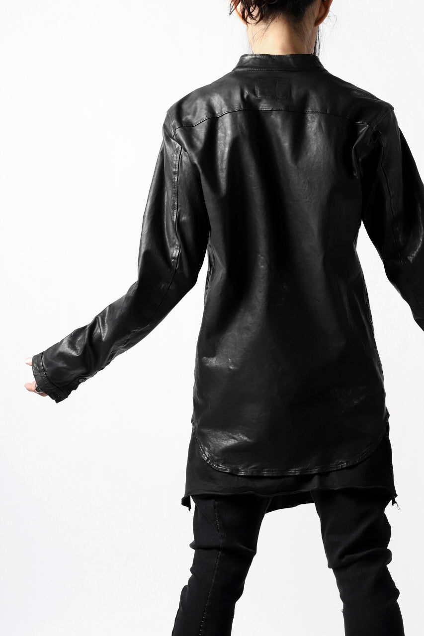Load image into Gallery viewer, ISAMU KATAYAMA BACKLASH exclusive LEATHER SHIRT / ITALY SHOULDER 0.6mm (BLACK)