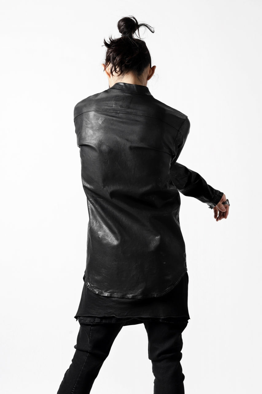 Load image into Gallery viewer, ISAMU KATAYAMA BACKLASH exclusive LEATHER SHIRT / ITALY SHOULDER 0.6mm (BLACK)