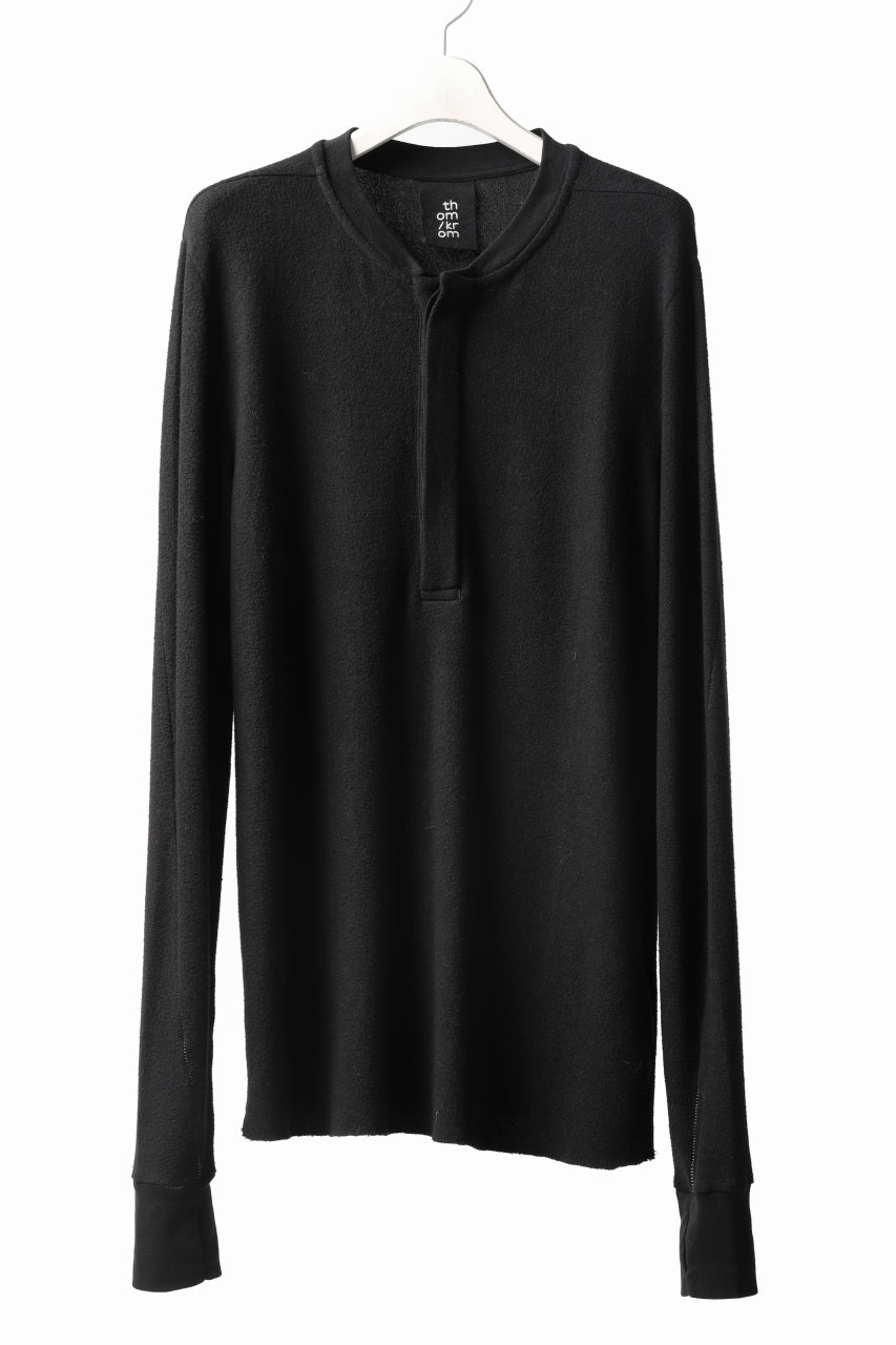 画像をギャラリービューアに読み込む, thomkrom HENRY NECK SWEATER TOPS / OVERLOCK STITCHED (BLACK)