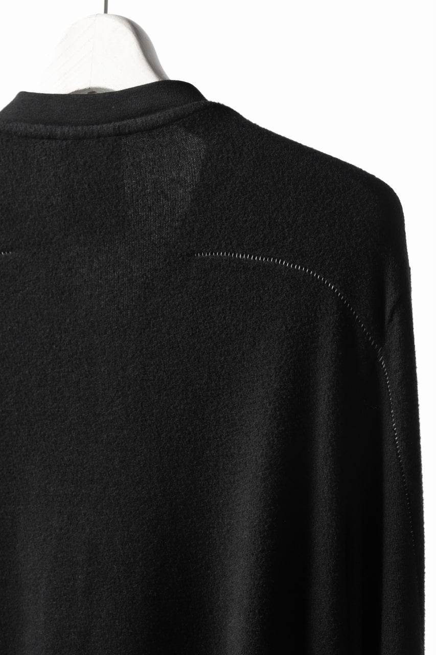 画像をギャラリービューアに読み込む, thomkrom HENRY NECK SWEATER TOPS / OVERLOCK STITCHED (BLACK)