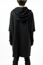 Load image into Gallery viewer, FIRST AID TO THE INJURED HOODY LAYERED SLEEVE ZIP PARKA / FRENCH TERRY + JERSEY (BLACK)